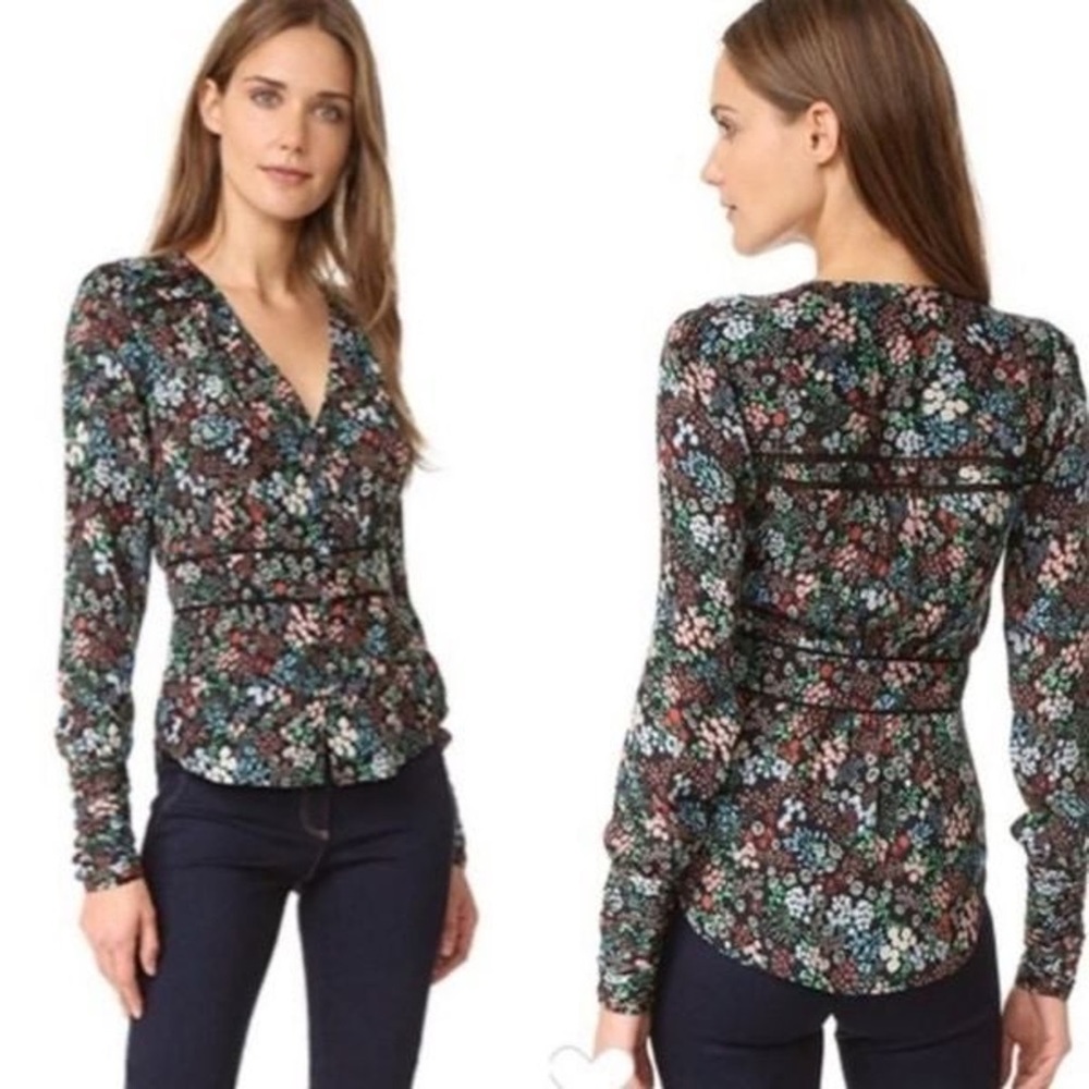 Veronica Beard short sleeve silk shirt